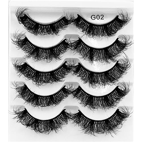 FEITA Sexy 16-19MM Fluffy False Eyelashes 8D Natural Thick Volume Mink Lashes 5 Pairs