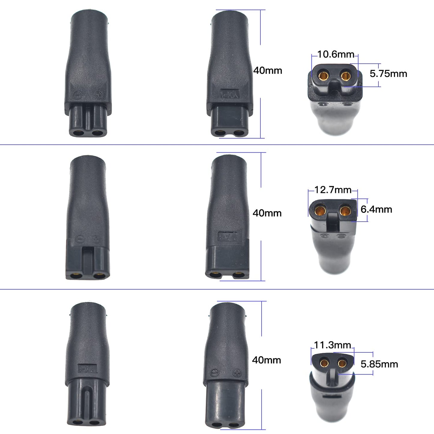BOEEA 9 PCS Replacement Power Cord 5V Charger USB Adapter Suitable for Electric Hair Clippers, Beard Trimmers, Shavers, Beauty Instruments, Desk Lamps, Purifiers.