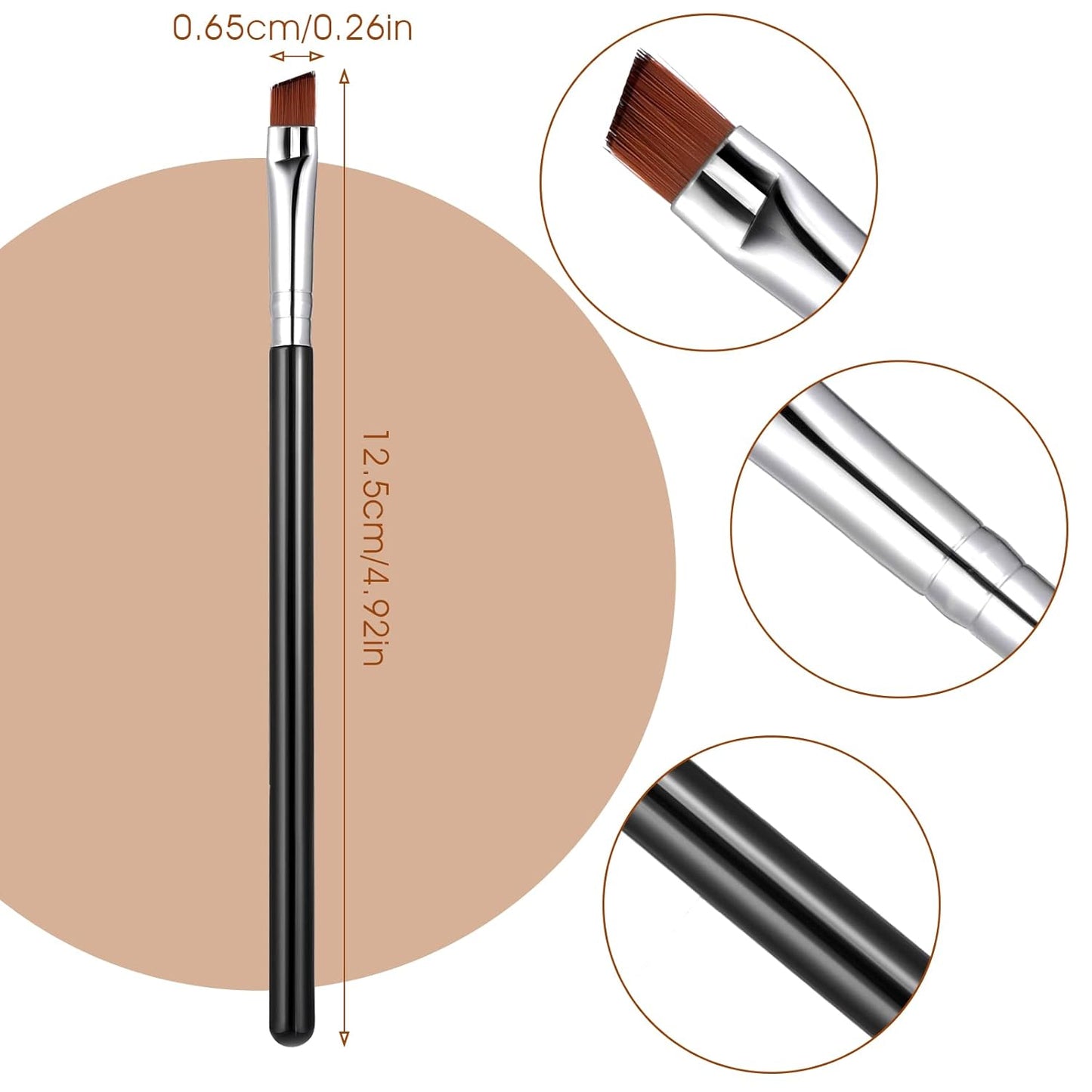 Angled Eyeliner Brush Set - 5Pcs Fine Slanted Brushes for Eye Makeup | Soft Synthetic Bristles