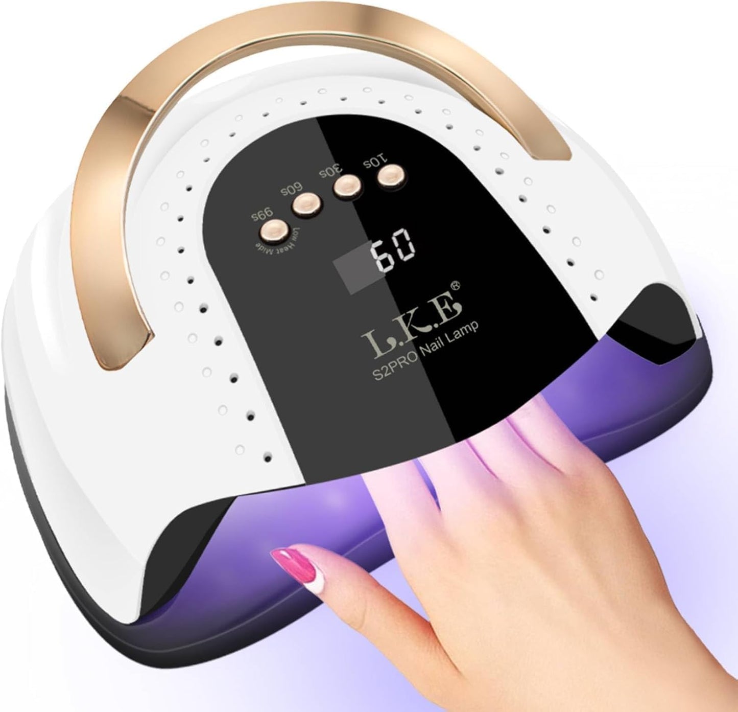 268W UV LED Nail Lamp - Professional Nail Dryer for Gel Polish | 4 Timers, 57 Lamp Beads, Automatic Sensor (White)
