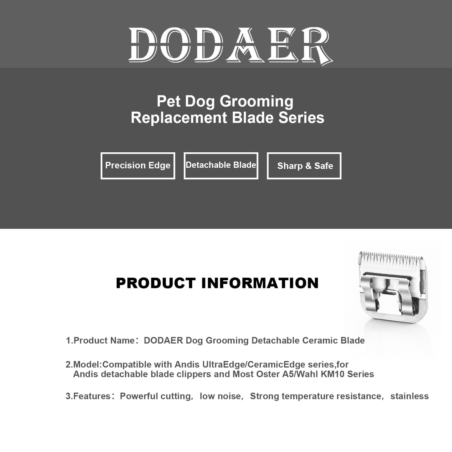 7F/5F/4F Dog Grooming Blades Set,Compatible with Andis,Oster A5,Wahl KM10