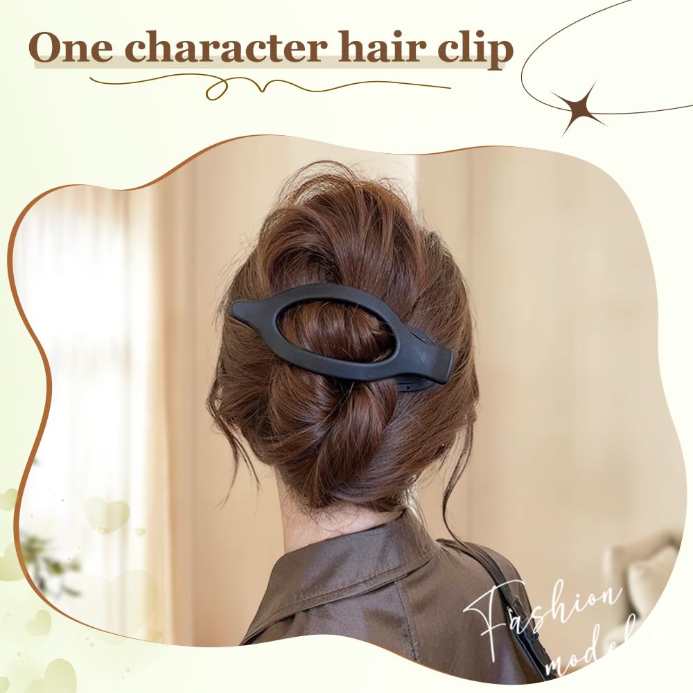 Flat Hair Clips for Women - No Slip French Claw Clips | 3-Piece Set for Thick or Thin Hair