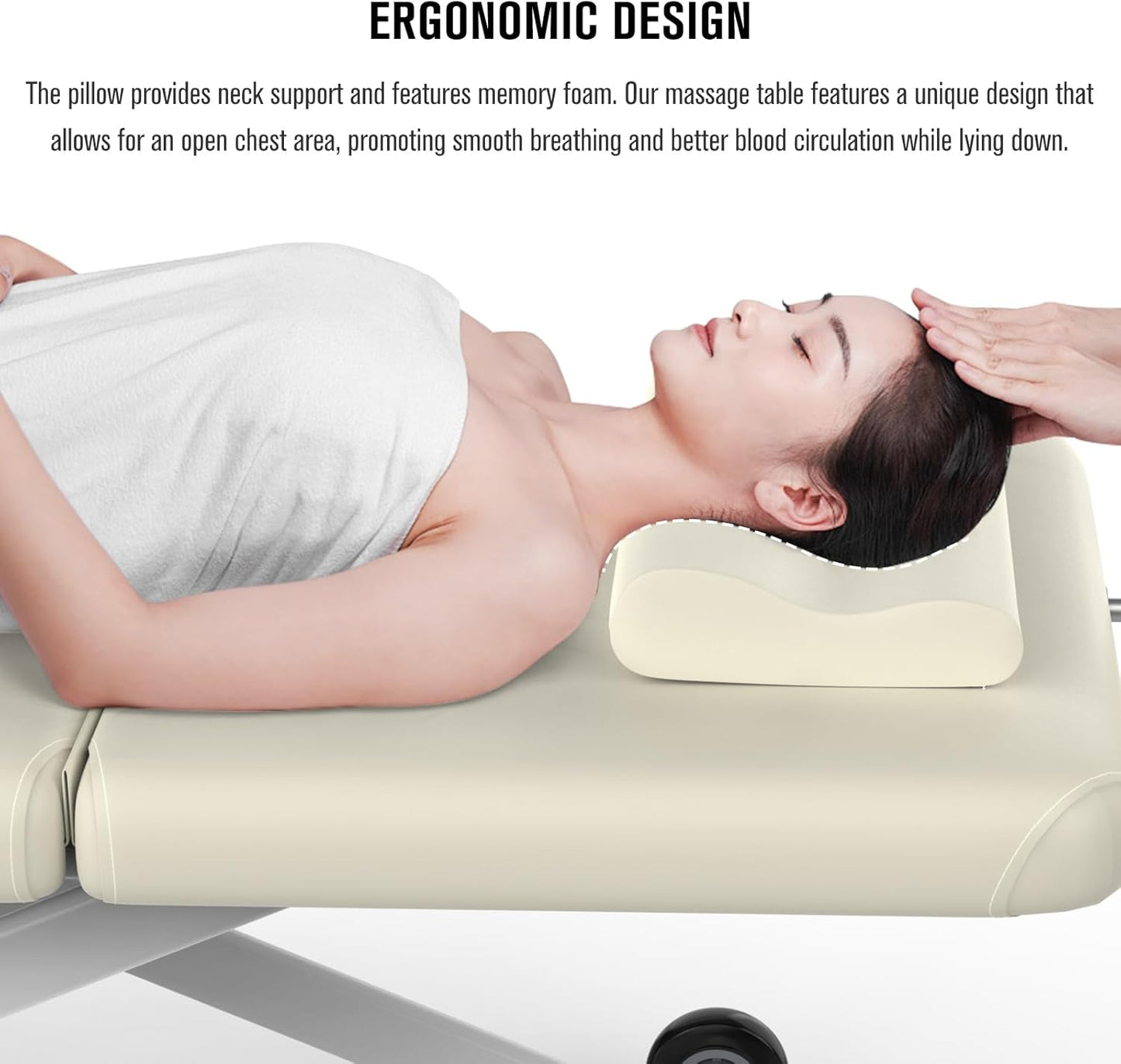 Electric Massage Table - Heavy Duty 2 Motor Adjustable Lift for Spa & Treatment | 31.2" Wide x 75" Long, White