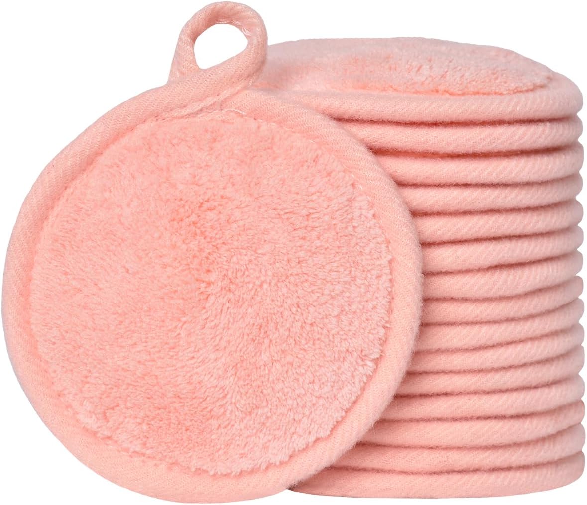 Reusable Makeup Remover Pads - Microfiber Facial Cleansing Cloths | 16 Soft Rounds for Easy Makeup Removal