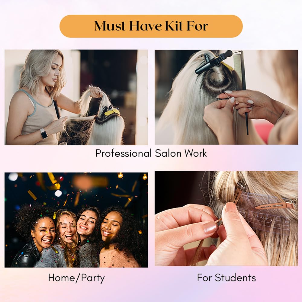 Quick Braid Aid Finger Parting Tool - Stainless Steel Stitch Braiding Tools for Durable Dreadlocks Wig & Installation of Weave Hair Human Extensions Beader Tools (Copper Color)