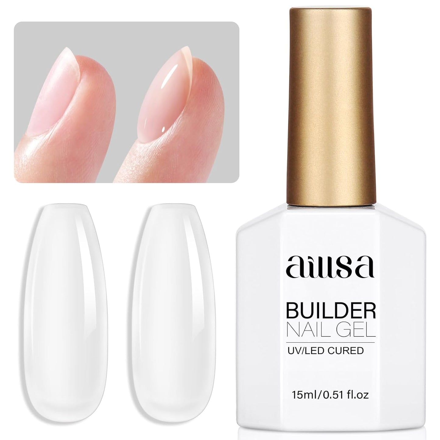 AILLSA Gel Nail Polish - Base & Top Coat for DIY Nail Art | Long-Lasting, High Gloss Shine, 0.51 Fl Oz