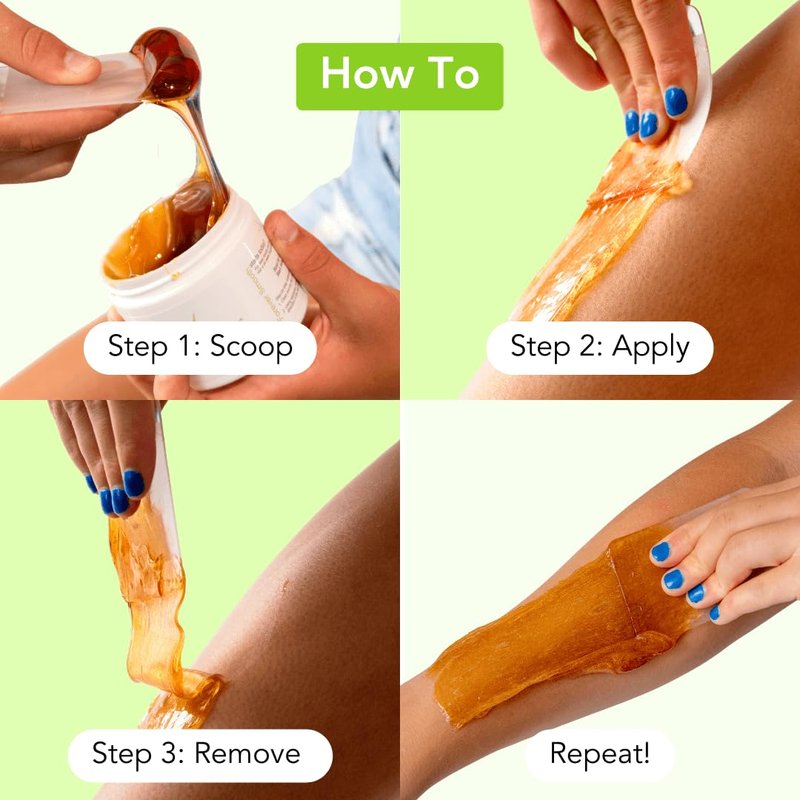 Sugar Me Smooth Body Sugar Wax Kit – Gentle On Skin And Less Painful Hair Removal In A Simple System, No Strips, No Heat, Water Soluble All-Natural Solution For All Skin & Hair Types