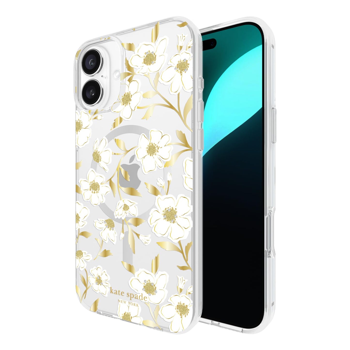 kate spade new york iPhone 16 Plus Case - Compatible with MagSafe - Designer Phone Case - Sunshine Floral Gems