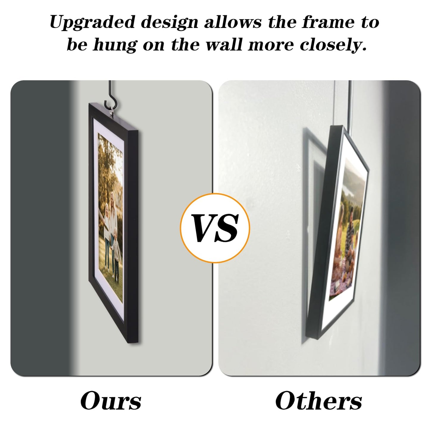 Edenseelake Exhibit Picture Frame Gallery Set, Wall Hanging Collage Frame for Various Sizes 4x4, 4x6, 5x7, 8x10 Inch Photos, Black