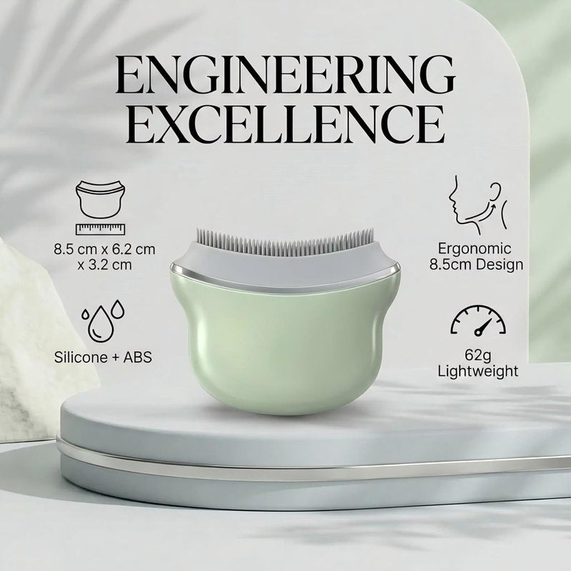 Lymphatic Contour Face Brush - Silicone Cleansing Tool for Anti-Puffiness & Jawline Sculpting | Improves Skin Glow