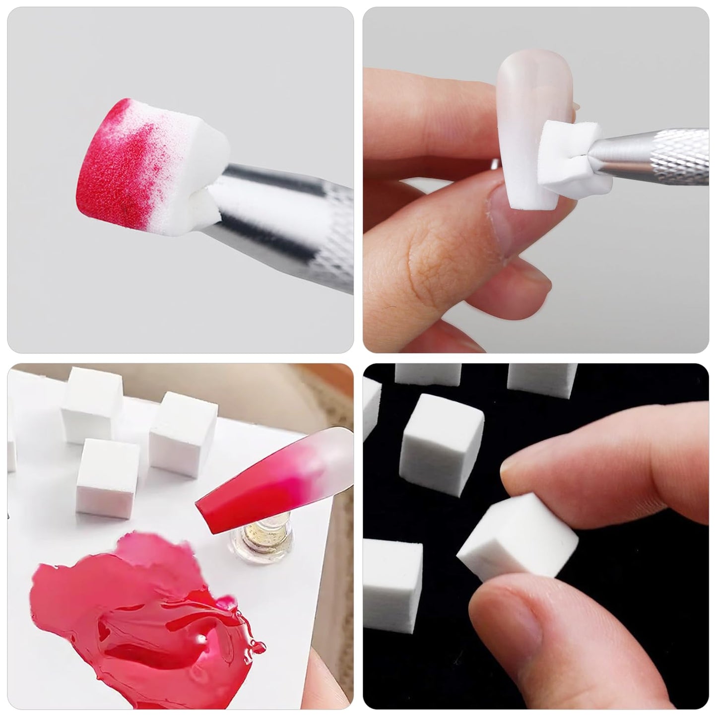 300PCS 1cm Mini Nail Sponges for Ombre, White Square Foam Sponges Nail Art Gradient Brush - Professional Manicure Tools, DIY Accessories for Nail Artists | Premium Makeup Sponge Applicators