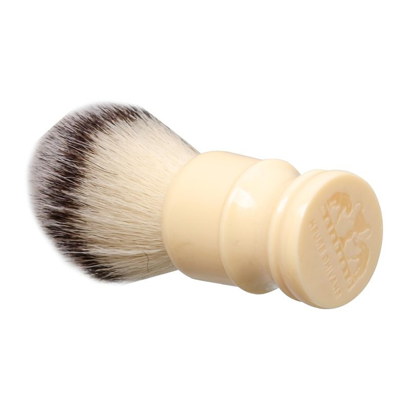 Grandslam Shaving Brush with Synthetic Hair, Cruelty-Free Shaving Cream Brush for Men, 100% Solid Resin Handle, Gently Exfoliates The Skin, 24mm Knot (Imitation ivory)