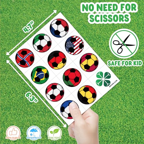 60 Pre-Cut Soccer Temporary Tattoos for Kids - Fun Party Favors