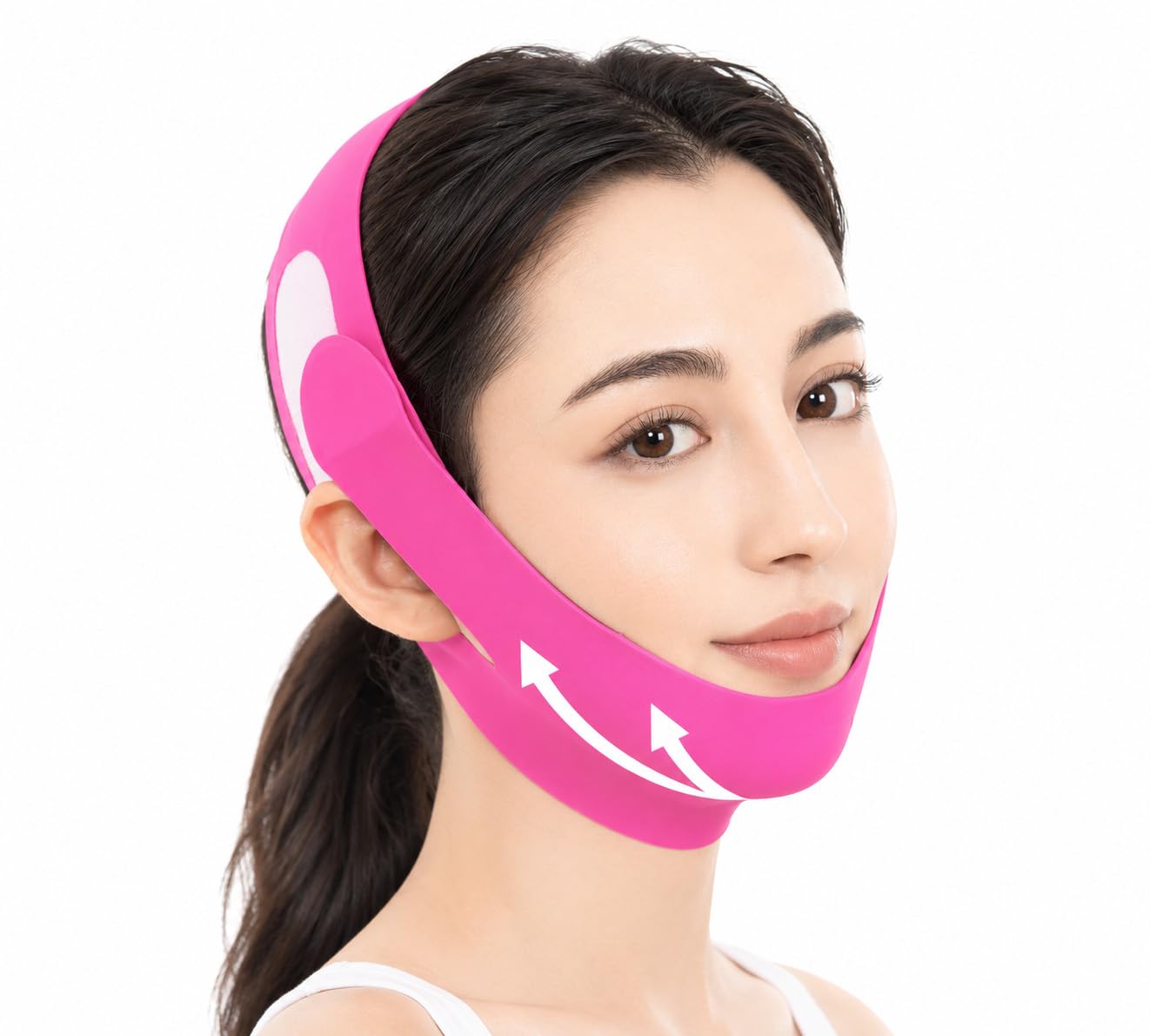 V Line Lifting Mask Chin Strap for Sleeping, Chin Strap, V Line Mask, Face Lifting Strap, Jawline Shaper, Jaw Strap, Double Chin Reducer,Face Lift Tape & Snoring Solution (Rose)