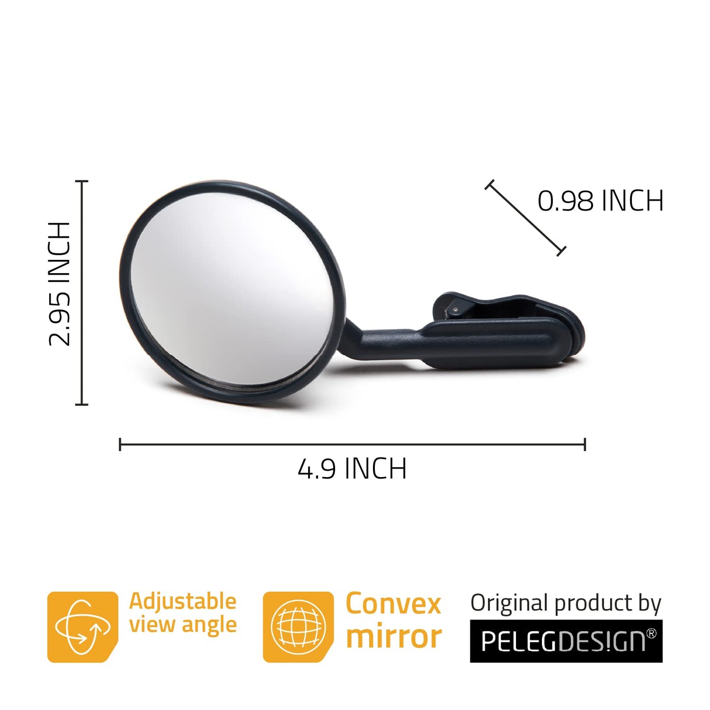 Peleg Design Watch-It – Monitor Mirror, Clip-On Cubicle, Computer Rear-View mirror, Convex for Personal Safety or Security, Cabinet Desk Rear-View Monitors Blind Spot