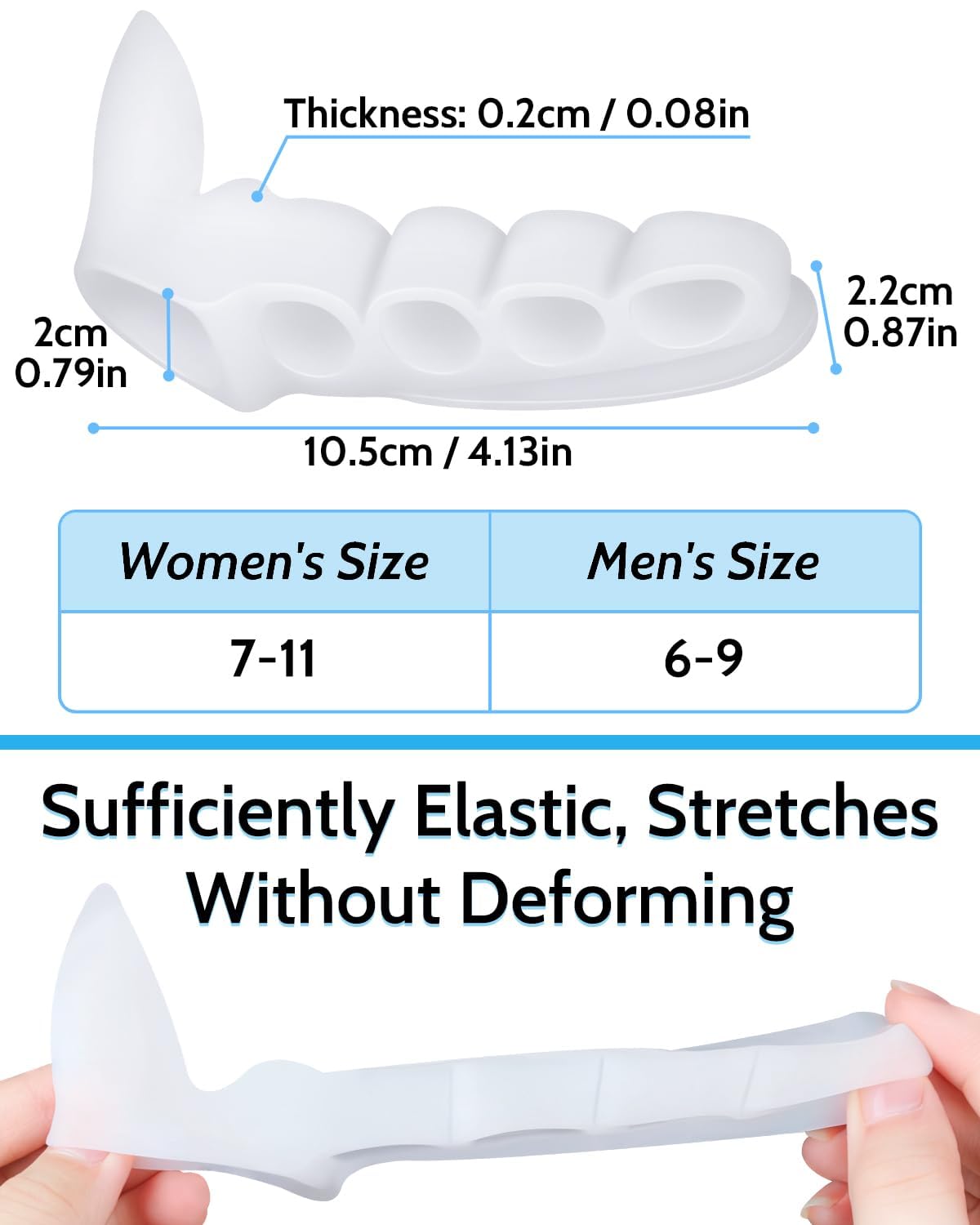PGRODE 4PC Silicone Toe Separators Spacers for Women and Men Bunion Protector, Overlapping Toe Corrector Toe Alignment, Foot Pain Relief, Reduces Friction, Day and Night Use