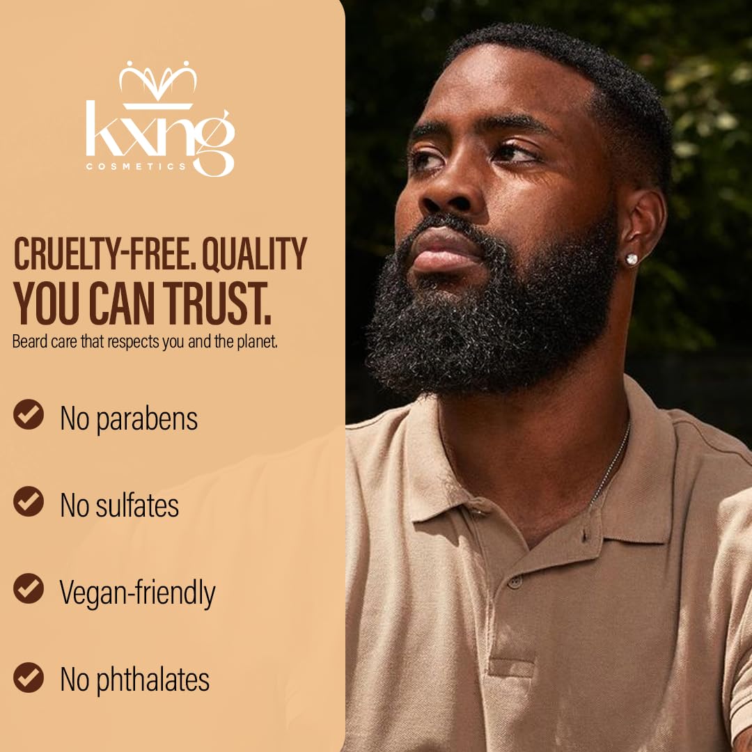 KXNG Cosmetics Luxury Beard Butter for Men – 5oz | Premium Deep Conditioning Beard Moisturizer with Shea & Natural Oils | Softening Balm for Black Men’s Beards & All Beard Types | Aura