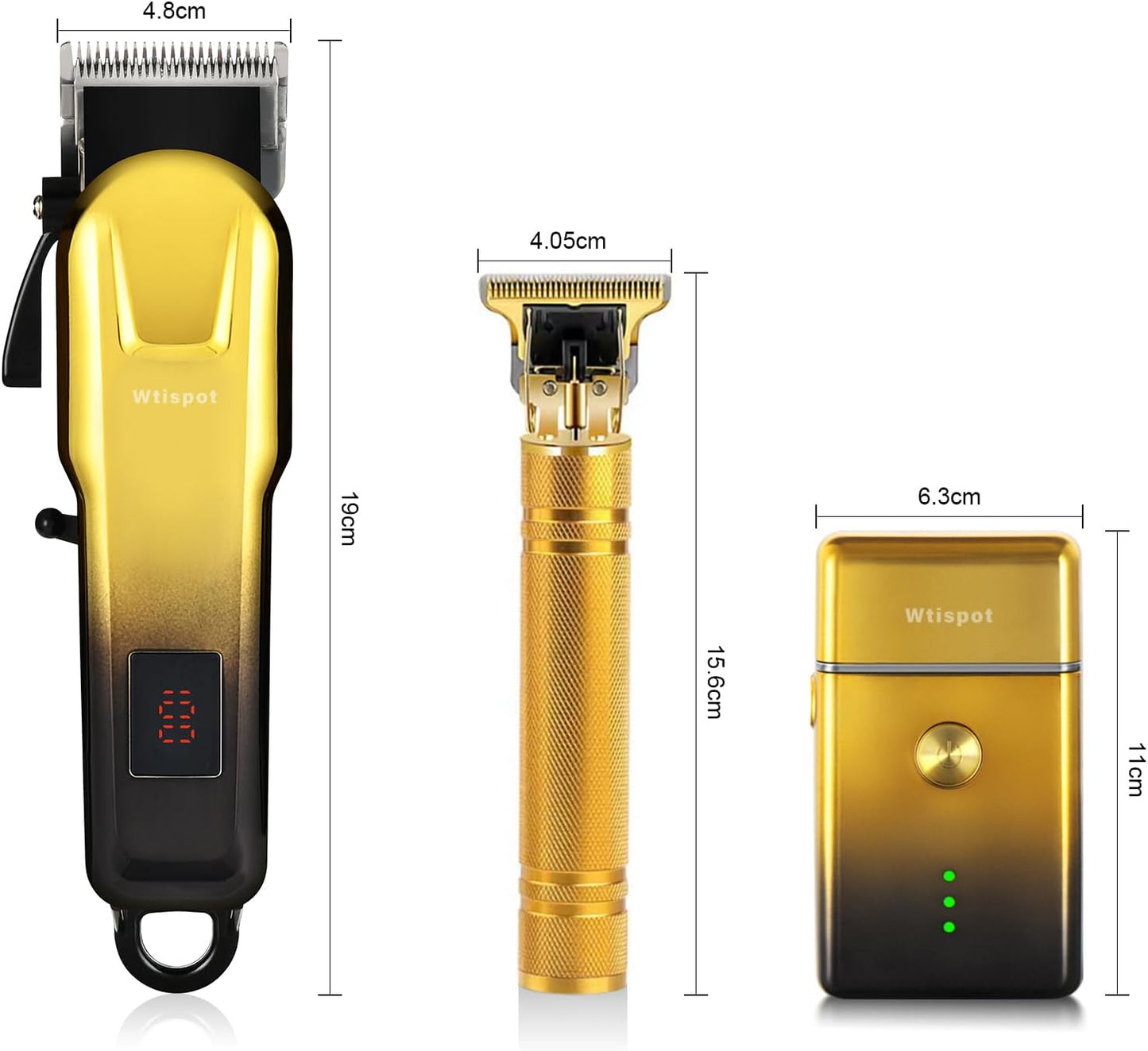 Hair Clippers Set for Men - Professional Cordless Trimmer with LED Display | Beard Shaver & Hair Cutting Machine