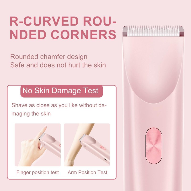 Dermave Bikini Shaver,Bikini Trimmer for Women,2 in 1 Dual Head Waterproof & Painless Electric Razors for Pubic Hair(Pink)