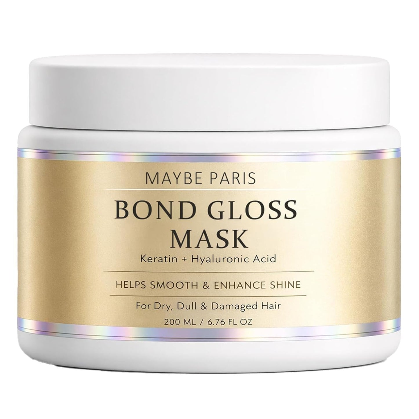 Tasunte Maybe Paris Bond Gloss Mask, with Hydrolyzed Keratin & Hyaluronic Acid, Deep Repair Hair Mask, Smoother & Shinier Looking Hair for Dry, Dull, Damaged, Brittle Hair
