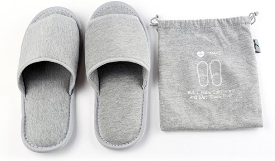 Portable Travel Spa Slippers - Foldable Closed Toe Cotton Shoes | Non-Slip Indoor Footwear for Home & Hotel