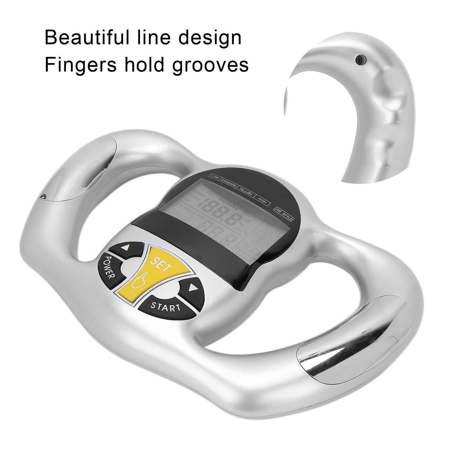Handheld Body Fat Tester, Body Composition Analyzer, Body Fat Measuring Instrument BMI Meter Fat Analyzer Body Fat Monitor Fat Measuring Device