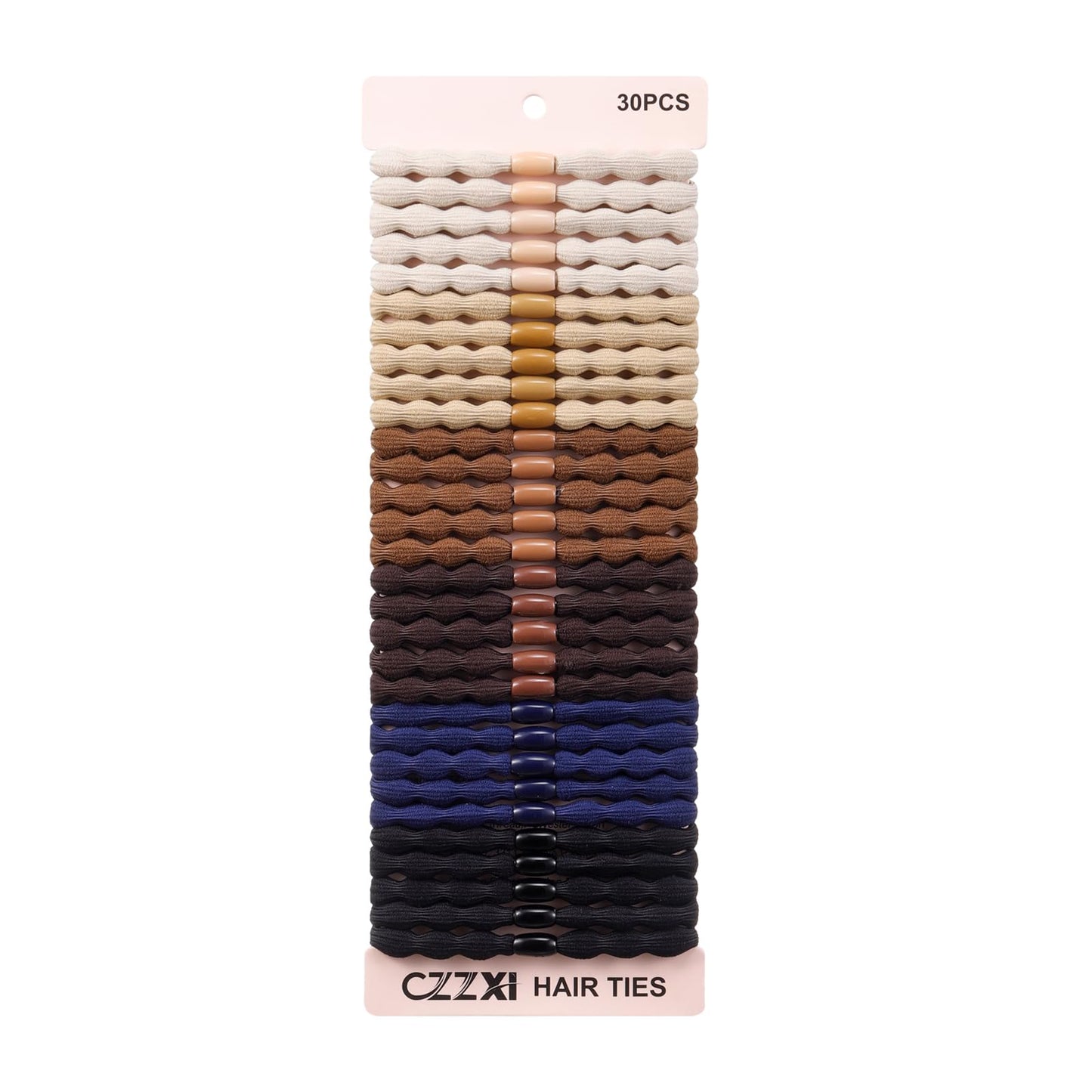 CZZXI - 30Ct Large Hair Ties & Ponytail Holders for Thick Hair (2.2" x 0.32"), 3X Strong Hair Ties, All-Day Comfort, Hair Accessories for Women & Men