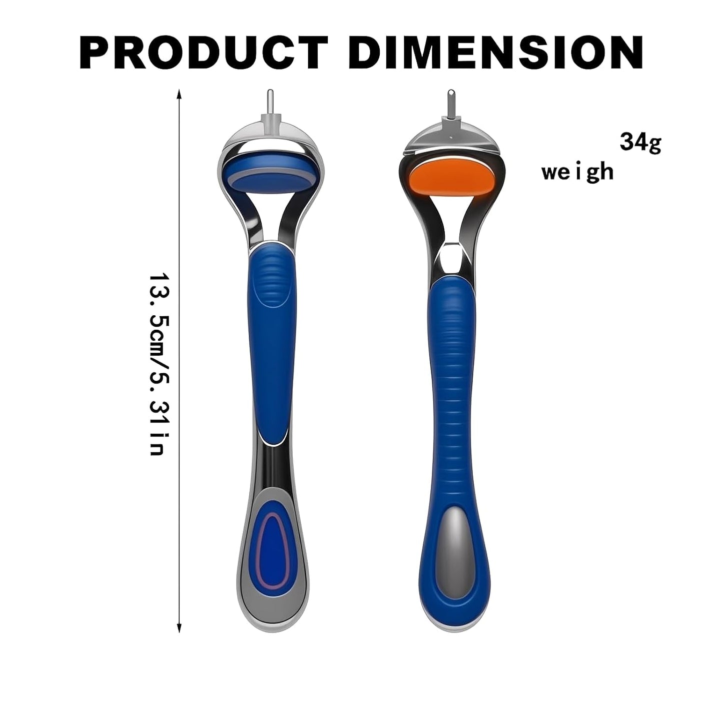 Gillette Fusion 5 Replacement Handle - Ergonomic Metal Design for Comfort | 2-Pack