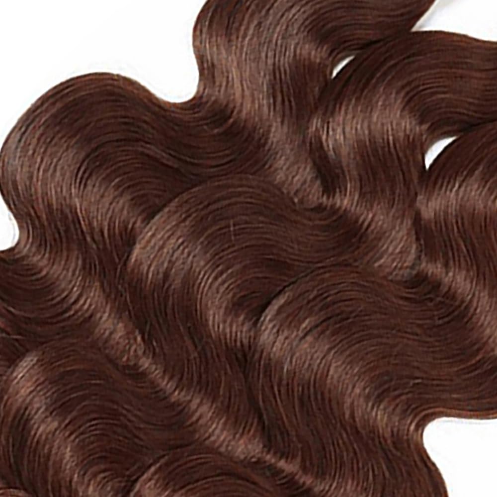 #4 Brown Bundles Body Wave Bundles Human Hair 30 32 34 Inch 3 Bundles Brazilian Remy Hair 50 Grams/Bundle Unprocessed Virgin Hairs Dark Brown Body Wave Bundle Weaves Extensions