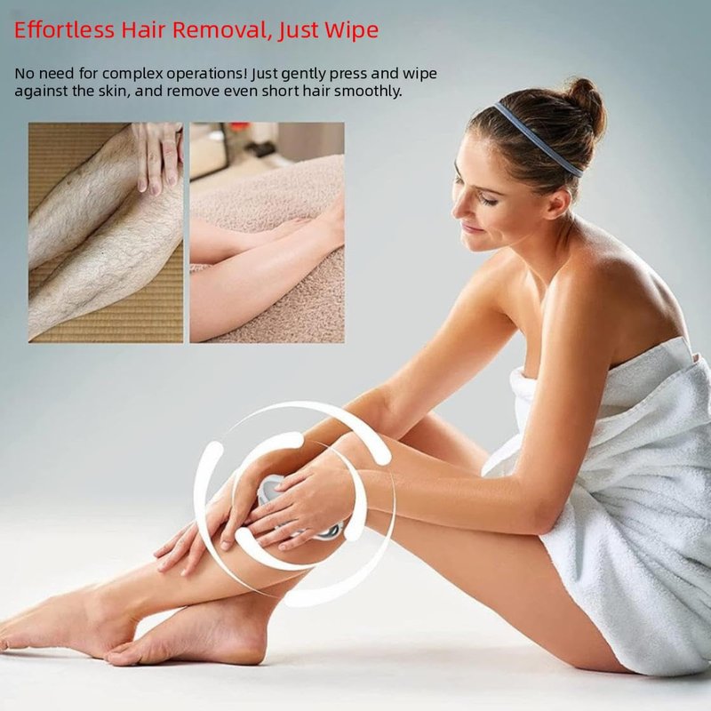 Epilators Crystal Hair Remover Natural Hair Eraser Reusable Painless Nano Glass Hair Removal Device Without Shaver Gentle Crystal Epilator and Exfoliator for Soft Silky Skin Silver