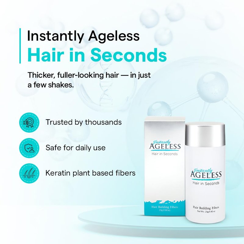 Instantly Ageless® Hair in Seconds™ Hair Building Fibers – Hair Thickening Fibers for Thinning Hair & Hair Loss for Fuller-Look - 0.83 oz (23g) - Dark Brown