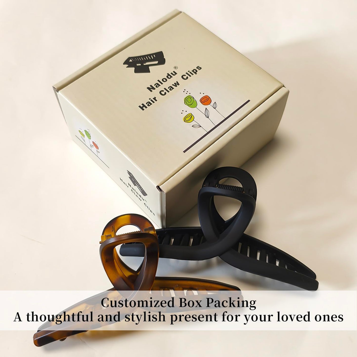 Extra Large Claw Clips - 5 Inch Jumbo No Slip Hair Clips for Thick Long Curly Hair | 2 Pack