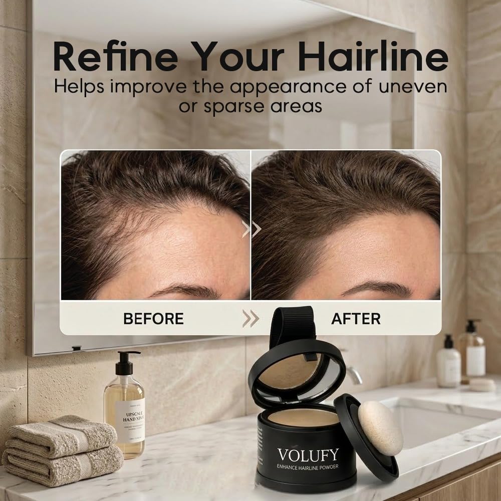 Volufy Hairline Powder - Root Touch Up & Cover Up Powder, Light Blonde