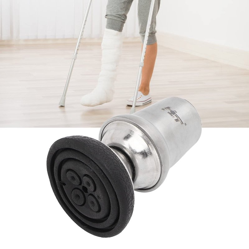 Crutch Tips 3/4 Inch, All Terrain Non Slip Walking Cane Tips Replacement with 360° Rotation, 0.75 Inch Heavy Duty Universal Rubber Cane Tips for Canes, Walking Sticks, Hiking Stick, Seniors Crutches