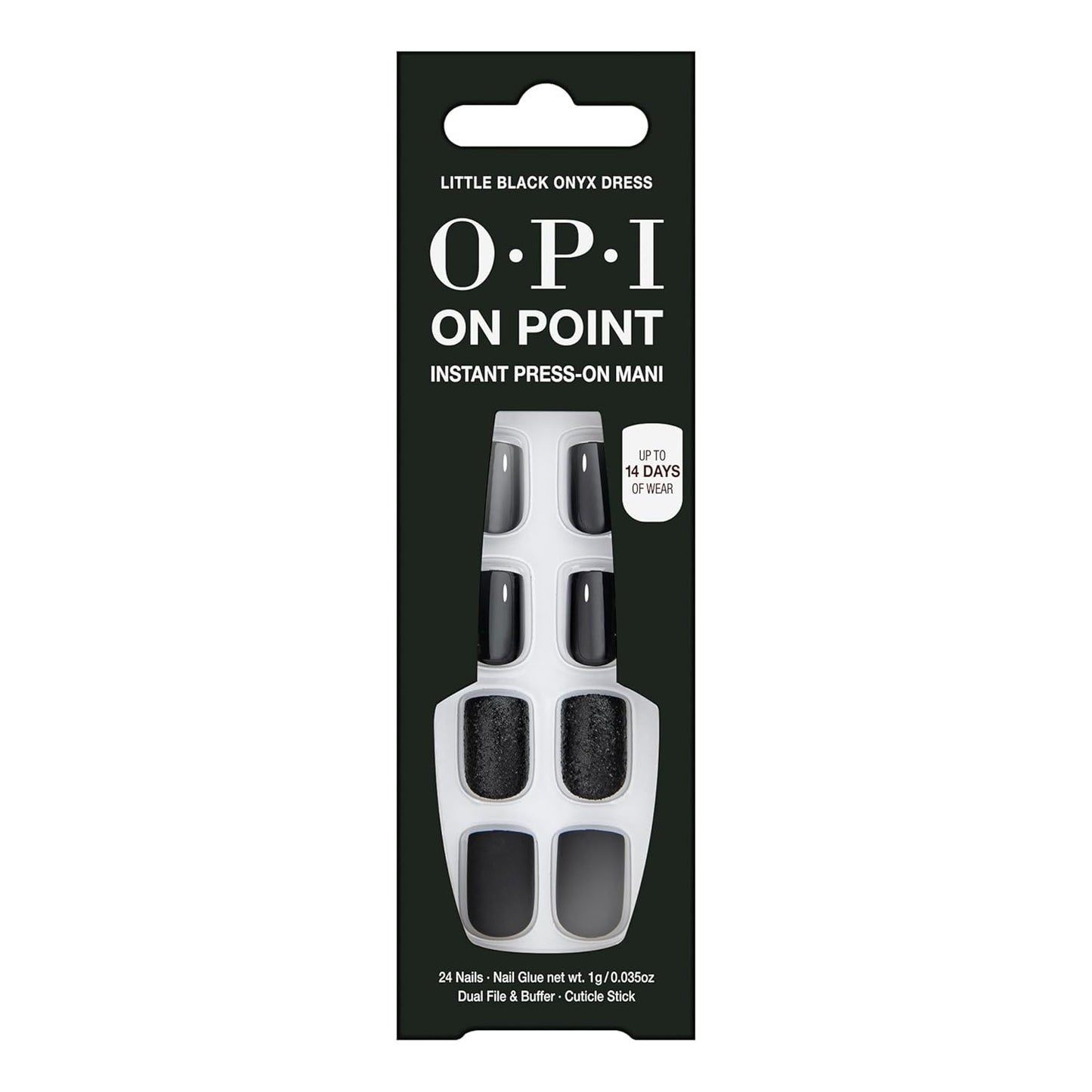 OPI On Point Press On Nails - Short Round & Squoval Nail Art | 24 Count with Glue | Long-Lasting & Reusable