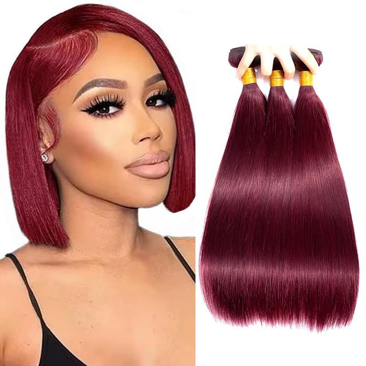 Burgundy Human Hair Bundles 99j Straight Bundles 12 14 16 inch Red Straight Human Hair Bundle Burgundy Straight Bundle