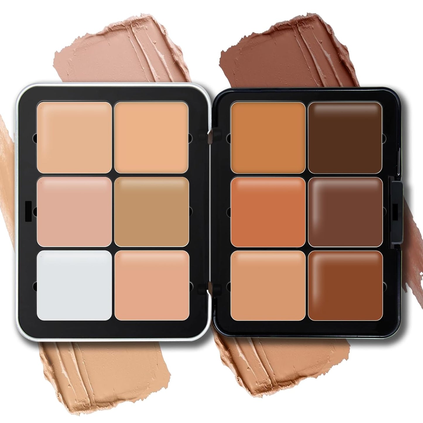 Cream Concealer Foundation Palette - 12 Long-Wearing Colors | Blendable Full Coverage Makeup