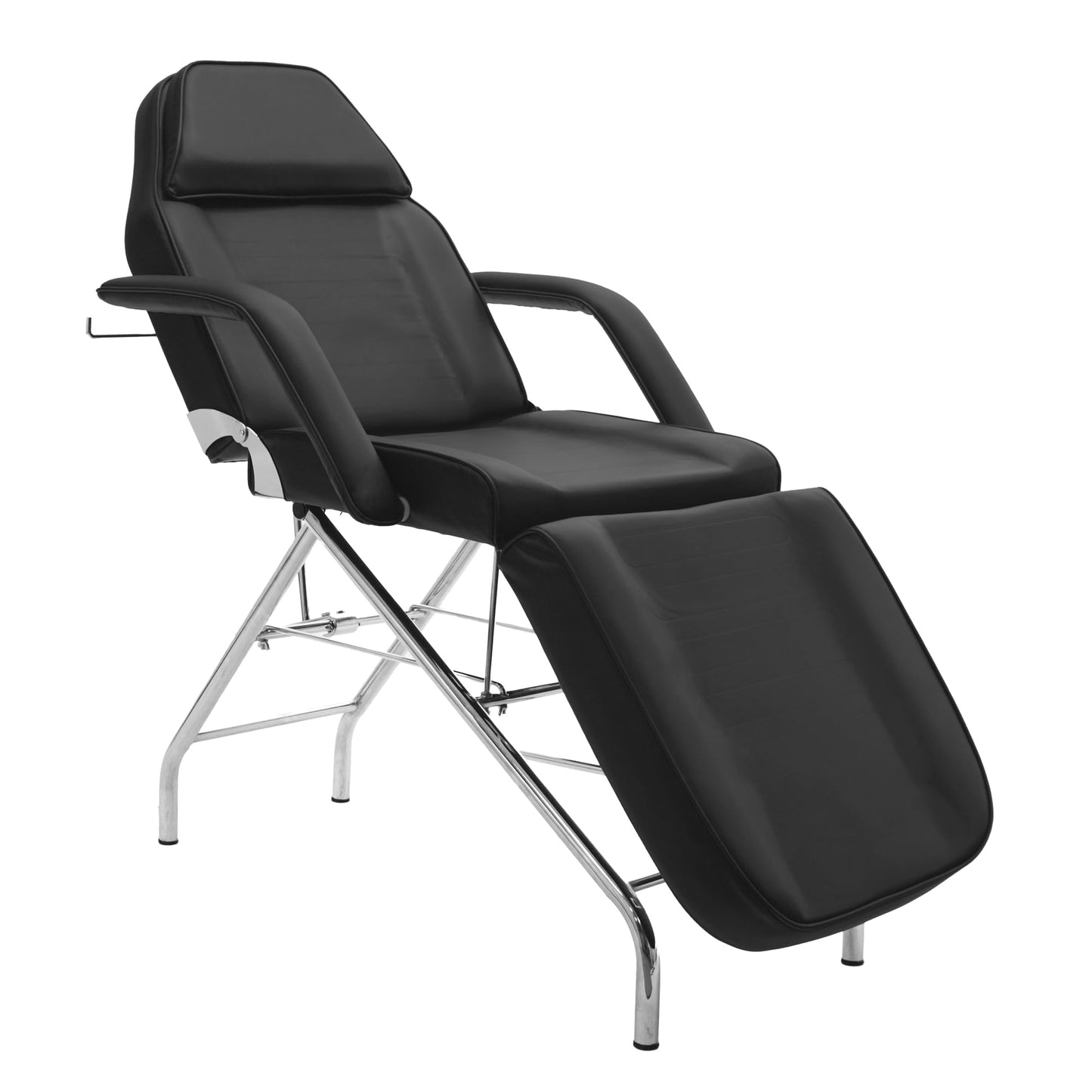 SKINACT Basic Facial Chair with Free Stool, Facial Bed, Massage Table (Black)