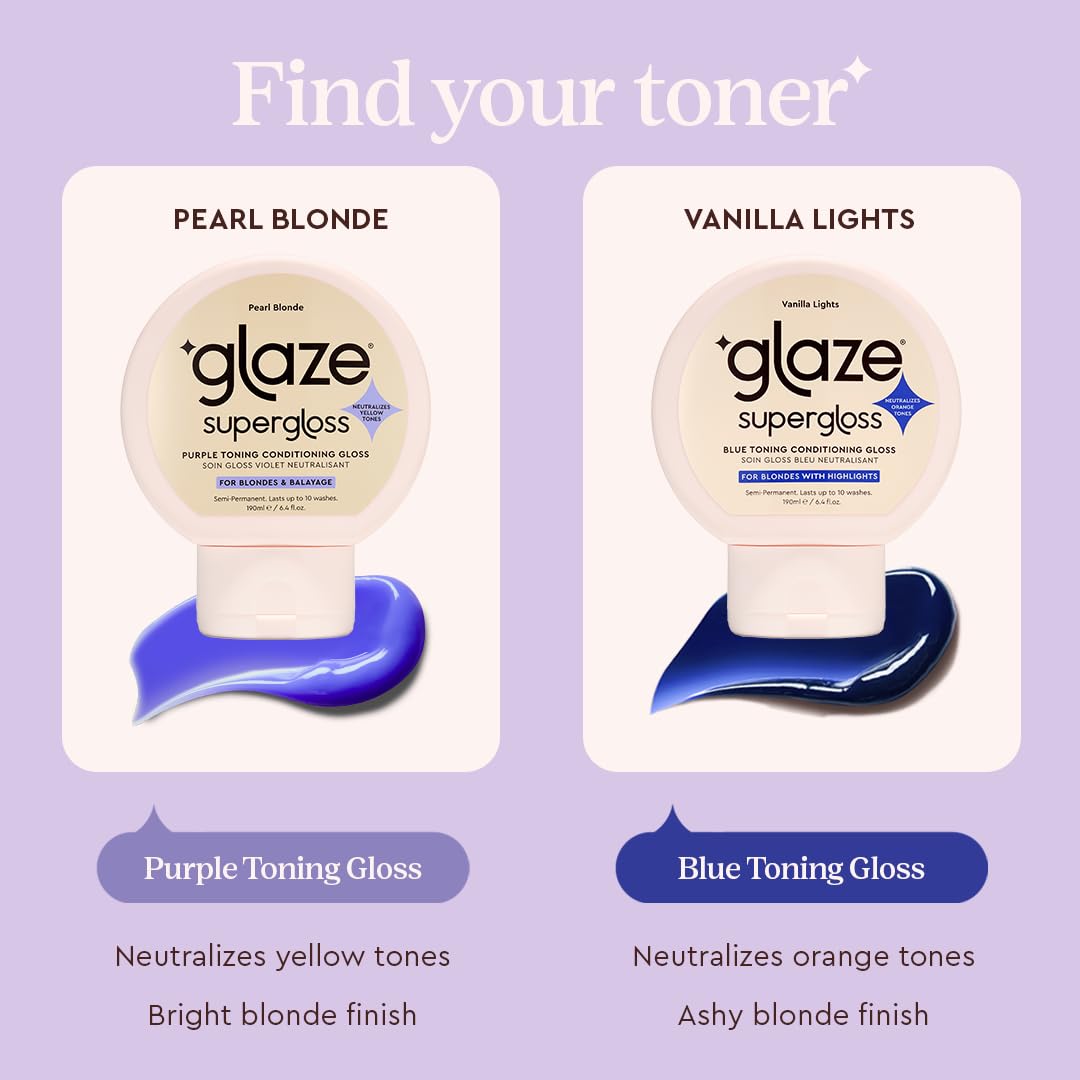 Purple Toning Gloss for Blonde Hair - Hydrating & Shine Boosting | 6.4 fl oz - Pearl Blonde