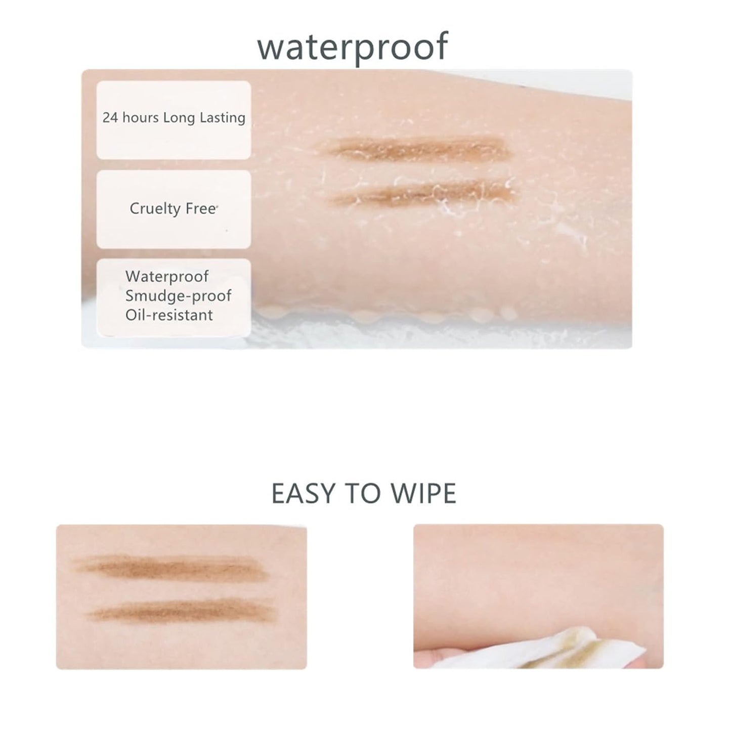 Eyebrow Pencil Set - 3 PCS Waterproof Micro Brow Pencils with Brush & Razor | Ultra-Fine Makeup Tools for Women