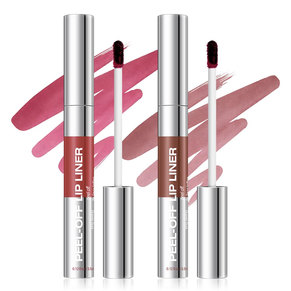 Matte Liquid Lip Gloss Stain Set - Long Lasting Waterproof Lipstick | Wine Red & Brown, 2 Pcs