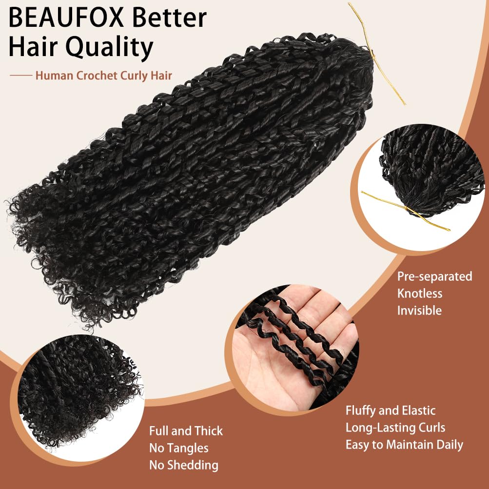 Miracle Knots Human Crochet Hair - 22 Inch Pixie Curly 120g Pack | Natural Color for Black Women