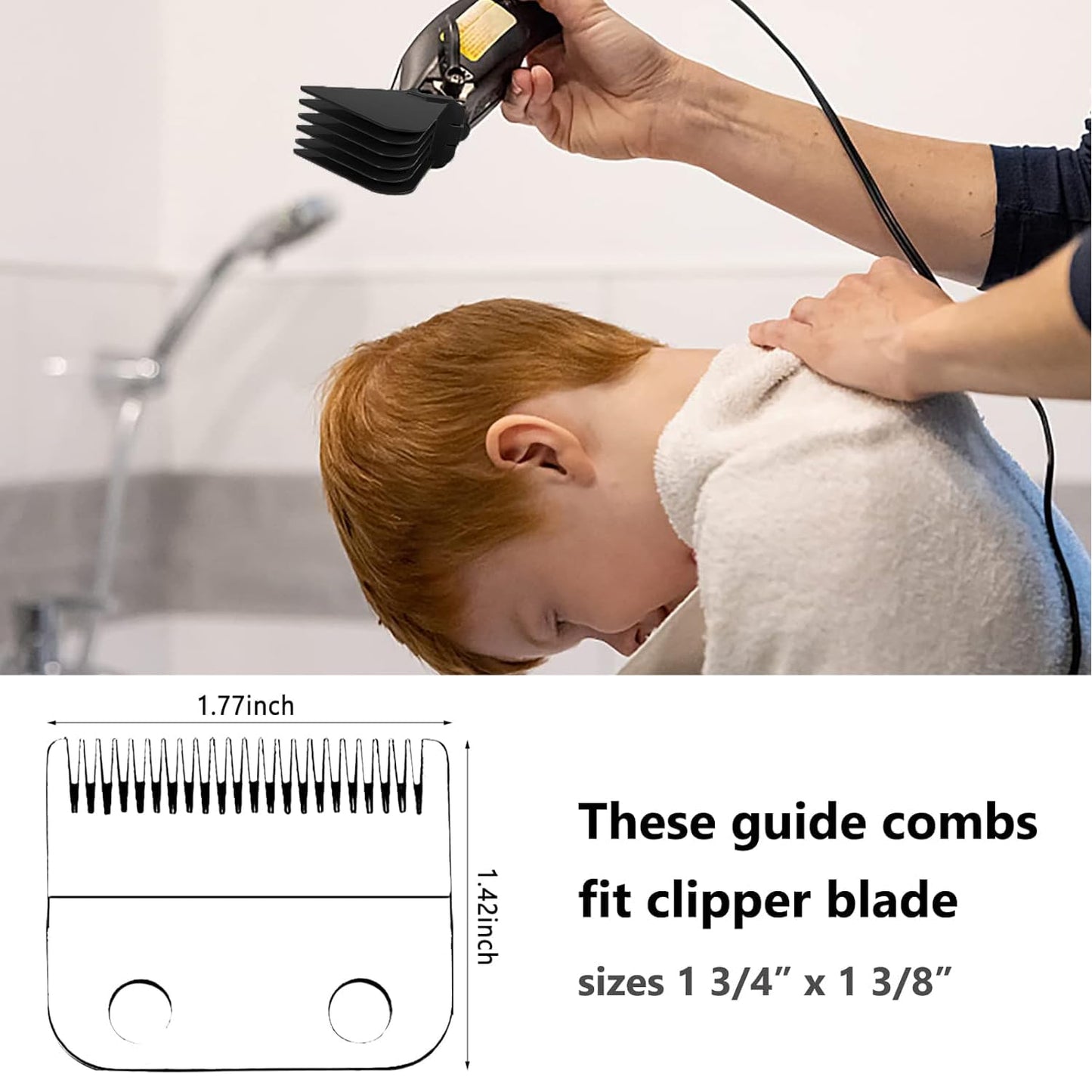 Hair Clipper Combs Guides - 8-Piece Set for Wahl Clippers | 1", 1.25", 1.5", 2" Sizes