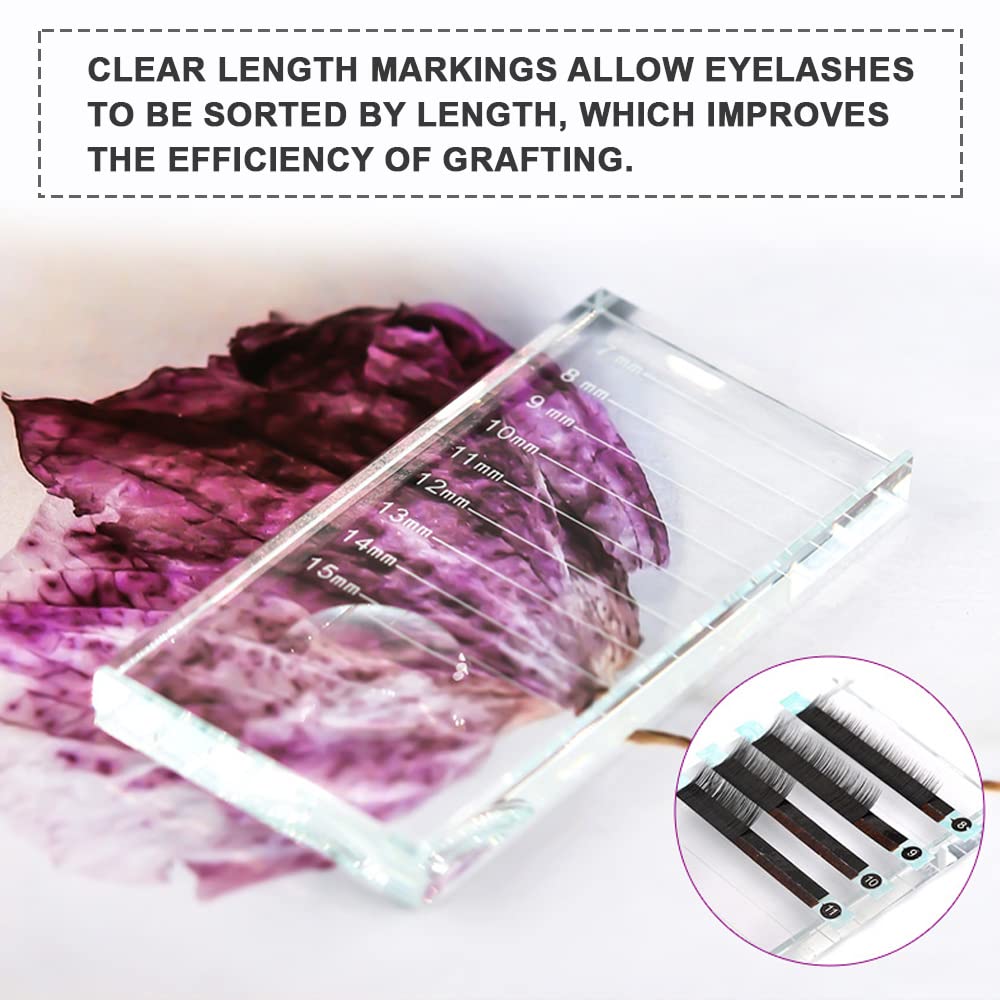 Eyelash Extension Crystal Palette - 2-in-1 Glass Lash Stand Tray for Adhesive Glue | 2 Pcs