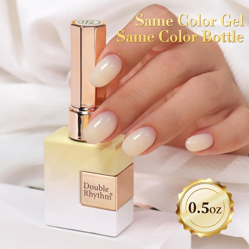 Milky Beige Jelly Gel Polish - 0.5 Oz Sheer Neutral Translucent DIY Art | 15ML