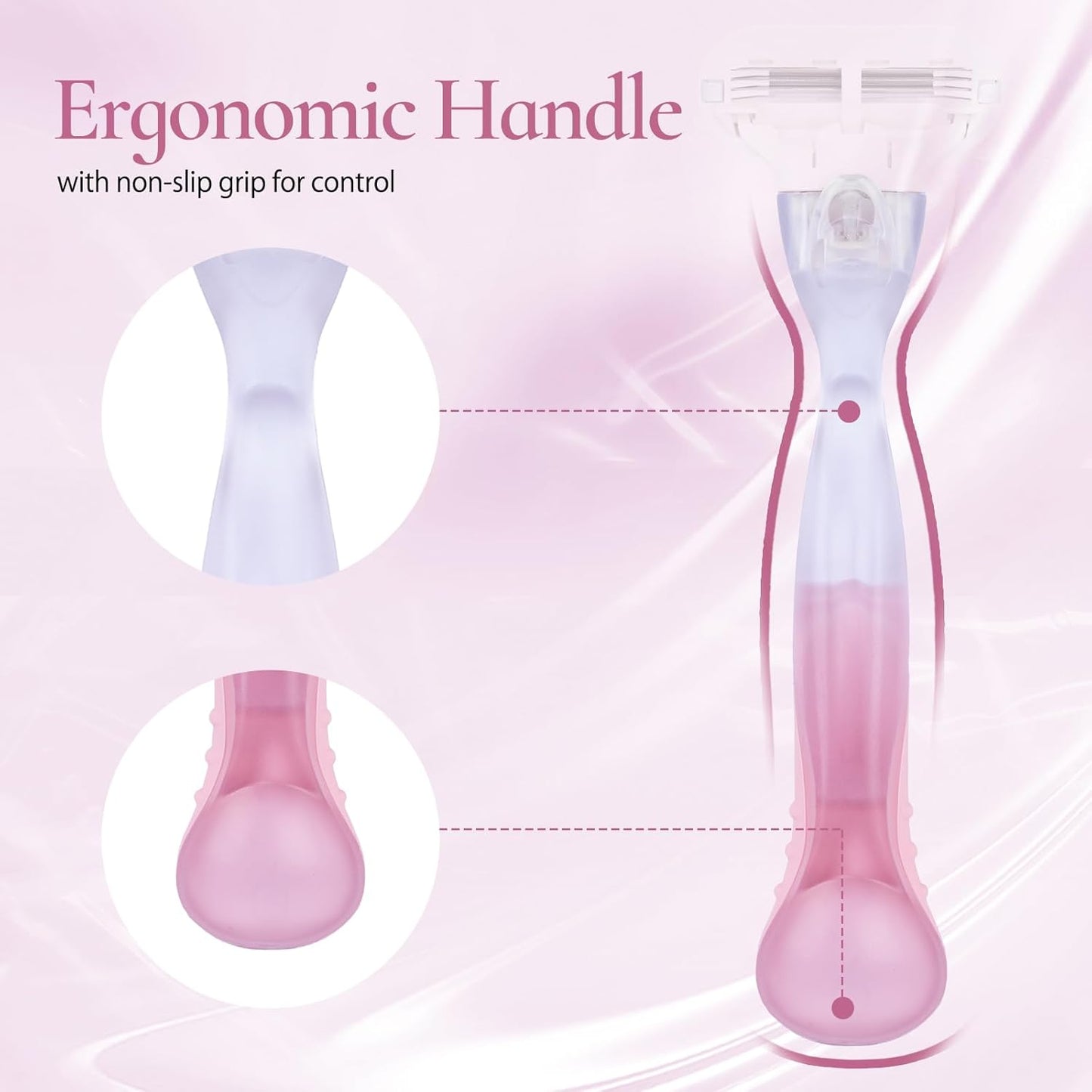 Gillette Venus Replacement Handle - Ergonomic Non-Slip Razor Handle for Women | Pink