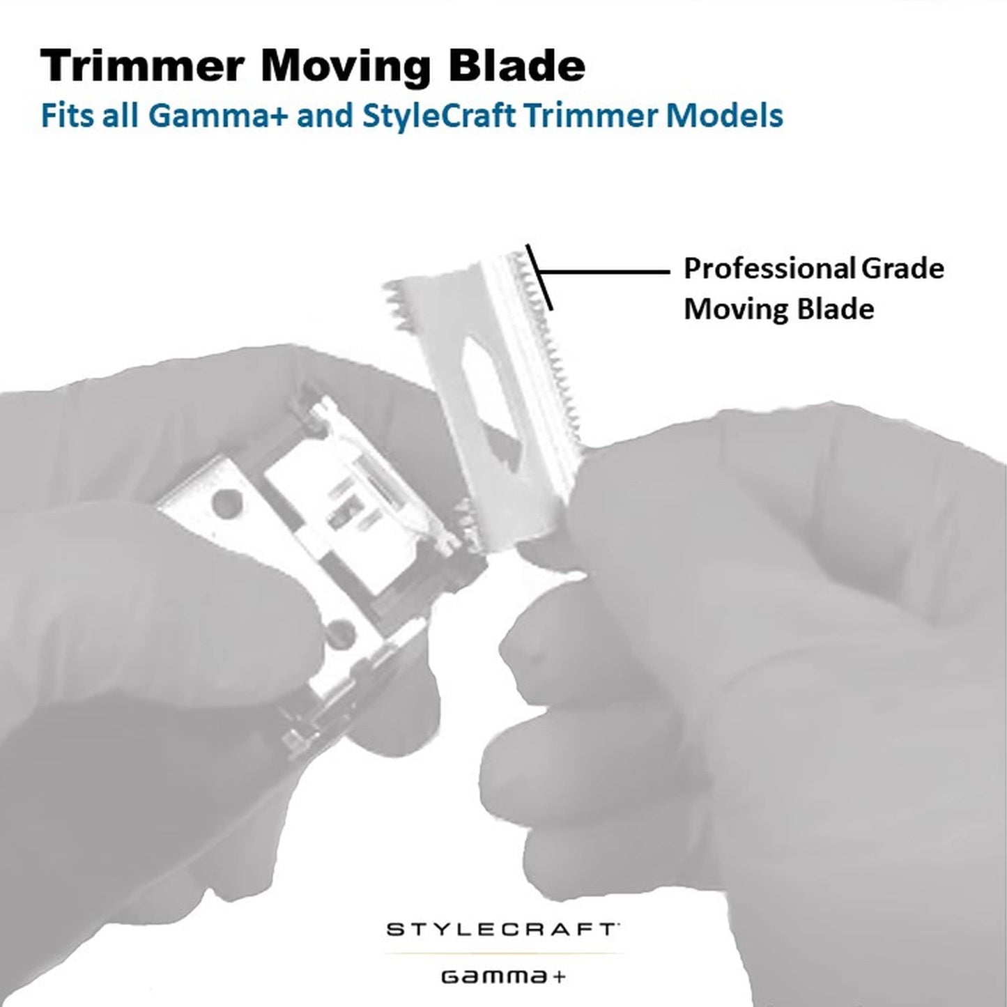 GAMMA+ Replacement X-Pro Wide Stainless Steel with Black Diamond Carbon DLC The One Cutting Trimmer Blade Set