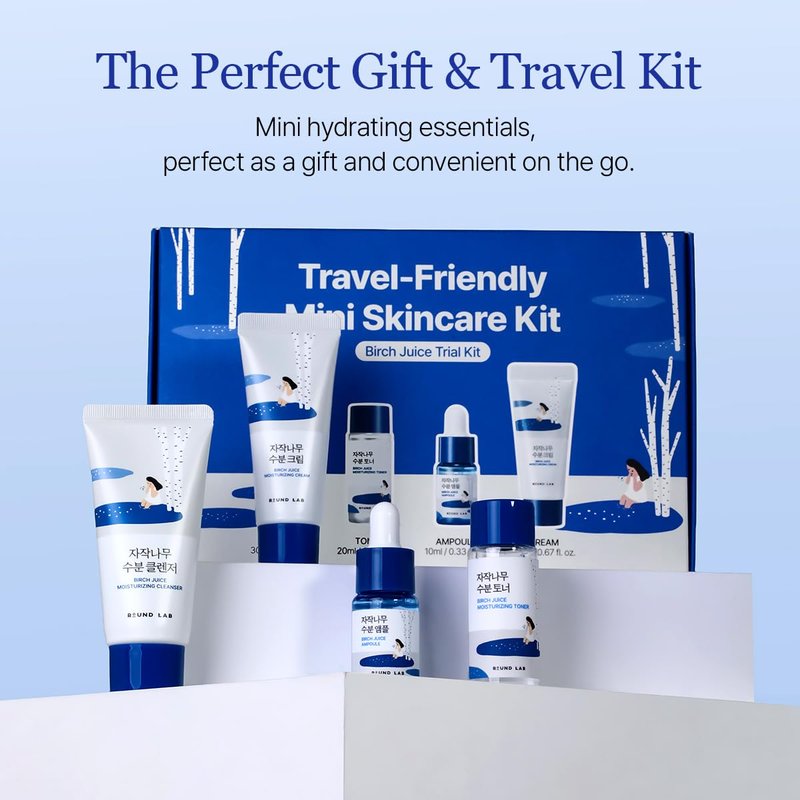 Birch Juice Moisturizing Mini Kit | 4-Step Travel Size Skincare Set for Acne-Prone & Sensitive Skin