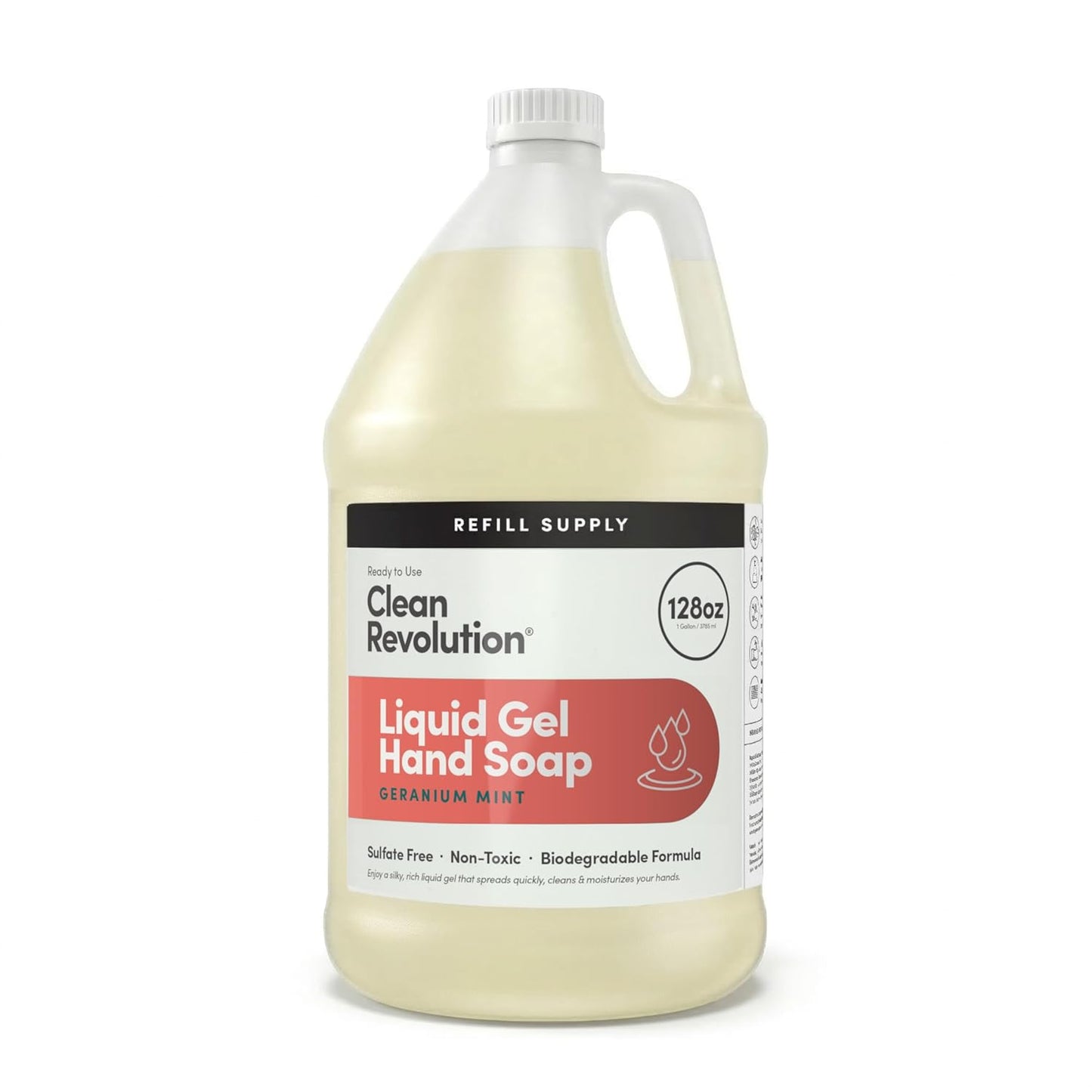 Liquid Gel Hand Soap - Natural Lavender Essential Oils | Silky Rich, Quick Lather, 128 Fl Oz