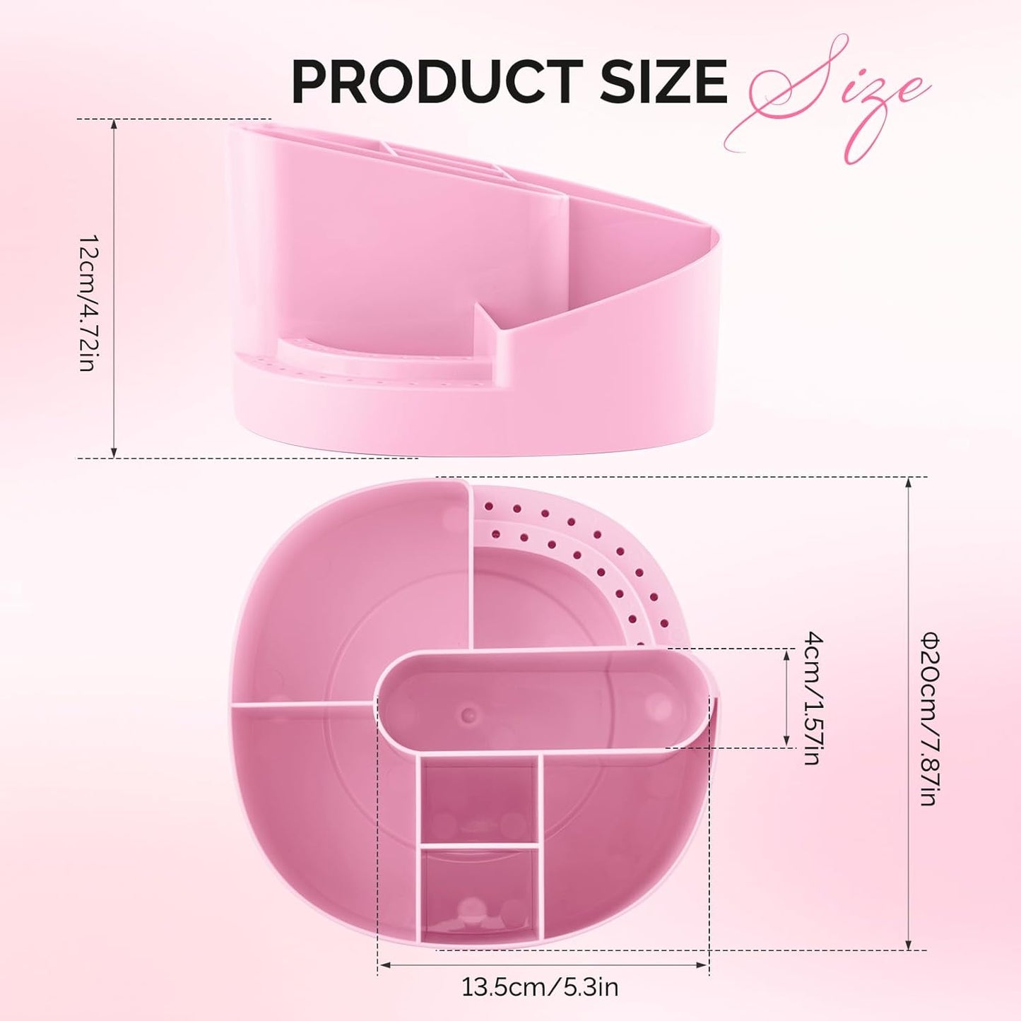 MelodySusie Nail Drill Holder - Large Capacity Nail Art Tools Storage Box | Sturdy Organizer for 3/32" Drill Bits, Pink